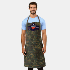 カスタマイズ肉屋オレンジ豚デジタルカモフラージュ エプロン