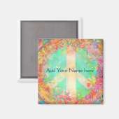 カスタマイズ自の平和印かわいらしフローラ マグネット (正面/裏面)