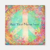 カスタマイズ自の平和印かわいらしフローラ マグネット (正面)