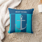 カスタマイズ航海の船の名前いかりネイビーブルー クッション (ブランケット)