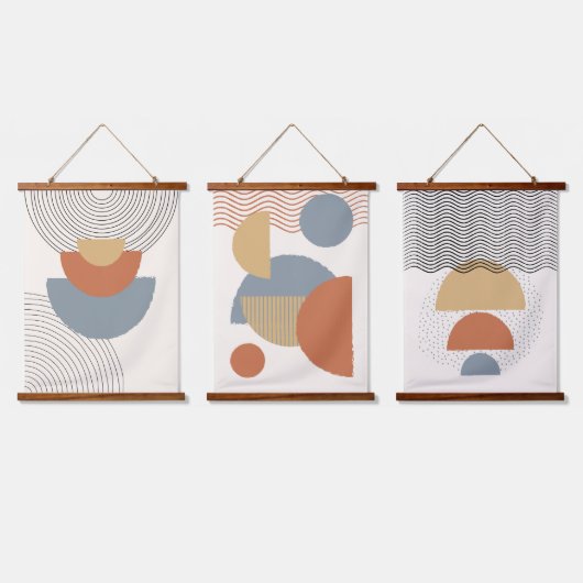 カスタマイズ色のモダン抽象芸術 吊り下げ型タペストリー (トリプル)