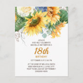 カスタマイズ花ユーカリ18誕生日 ポストカード (正面)