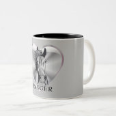 カスタマイズ芸術的可能な銀ハート馬マグカップ ツートーンマグカップ (正面右)