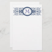 カスタマイズ華美可能なモノグラム固定式 便箋 (正面/裏面)