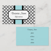 カスタマイズ薄い青と黒の名刺 名刺 (正面/裏面)