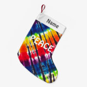 カスタマイズ虹の絞り染め スモールクリスマスストッキング (正面 (吊り時))