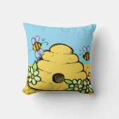 カスタマイズ蜂および蜂のはちの巣の枕 クッション (正面)