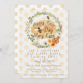 カスタマイズ蜂花誕生日 招待状 (正面/裏面)