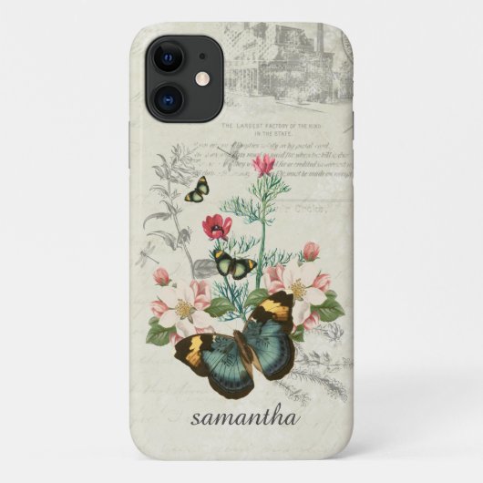 カスタマイズ蝶の花 Case-Mate iPhoneケース (裏面)