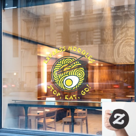 カスタマイズ表現ラーメン麺料理店中 ウィンドウサイン (カフェ窓)