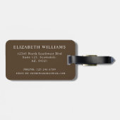 カスタマイズ褐色の黒いパタ市松模様にーン ラゲッジタグ (裏面横)