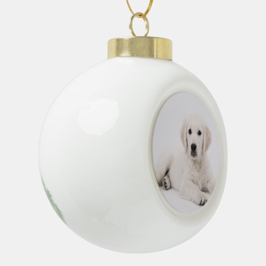 カスタマイズ記念撮影 セラミックボールオーナメント (左)