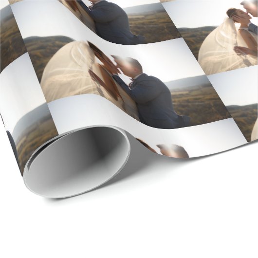 カスタマイズ記念結婚金ゴールド写真 ラッピングペーパー (ロールコーナー)