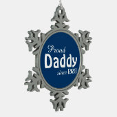 カスタマイズ誇りを持った可能なパパオーナメントから！ スノーフレークピューターオーナメント (左)