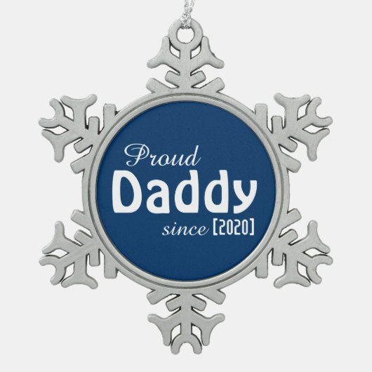 カスタマイズ誇りを持った可能なパパオーナメントから！ スノーフレークピューターオーナメント (正面)