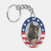 カスタマイズ誇りを持った可能なDemoCAT キーホルダー (正面左)