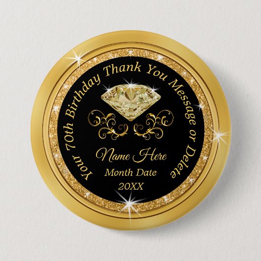 カスタマイズ誕生日の誕生日ピン 缶バッジ (正面)