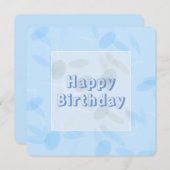 カスタマイズ誕生日コーンフラワーブルー紙吹雪カード (正面/裏面)