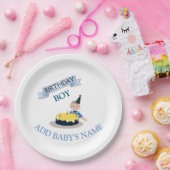 カスタマイズ誕生日ボーイベビー ペーパープレート (パーティー)