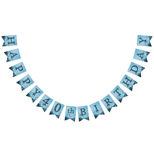 カスタマイズ誕生日 – デコレーションブルー バンティングフラッグ (全)