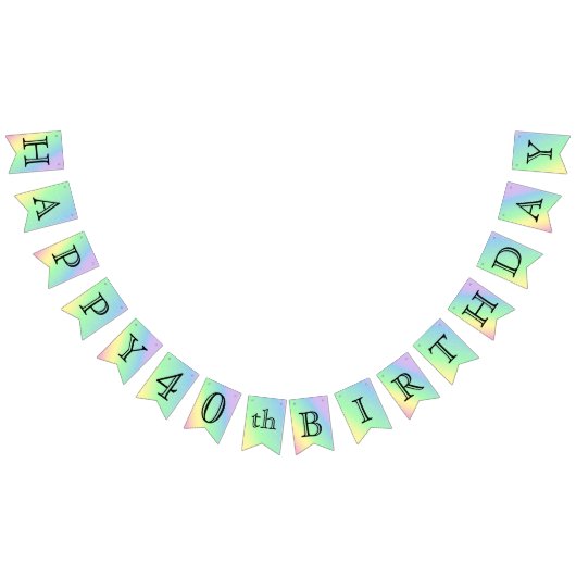 カスタマイズ誕生日 – パステルレインボー バンティングフラッグ (全)