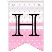 カスタマイズ誕生日 – ピンク&ホワイトバンティングフラグ バンティングフラッグ (第1の旗)