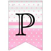 カスタマイズ誕生日 – ピンク&ホワイトバンティングフラグ バンティングフラッグ (第3の旗)