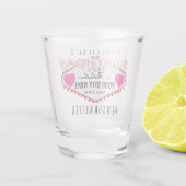 カスタマイズ誕生日 – ベガススタイル – ピンク ショットグラス (裏面)