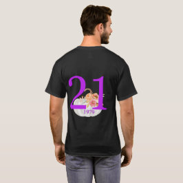 カスタマイズ誕生日T型（黒） Tシャツ