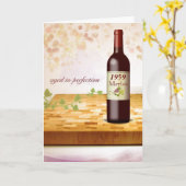 カスタマイズ誕生1年のワインをテーマにした誕生日カード カード (黄色い花)