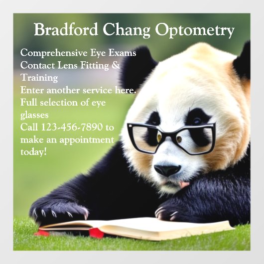 カスタマイズ読パンダ検眼室フロント ウィンドウサイン (シート)