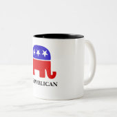 カスタマイズ象 ツートーンマグカップ (正面右)