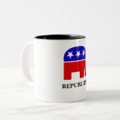 カスタマイズ象 ツートーンマグカップ (正面左)