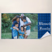 カスタマイズ賛美可能なファミリフォト ビーチタオル (正面)