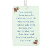 カスタマイズ賛美可能な母祈りの言葉空気清浄機 カーエアーフレッシュナー (裏面)