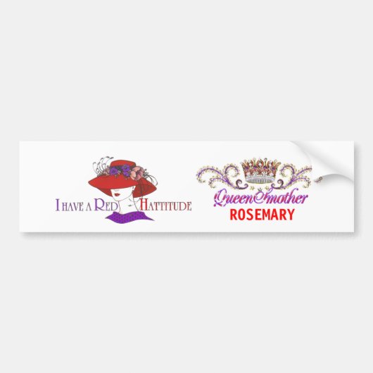 カスタマイズ赤い帽子の女王のバンパーステッカー- バンパーステッカー (正面)