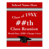 カスタマイズ赤と白可能なクラス懇親会ポスター ポスター (正面)