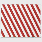 カスタマイズ赤と白可能な斜ストライプ線 ラッピングペーパー (フラット)