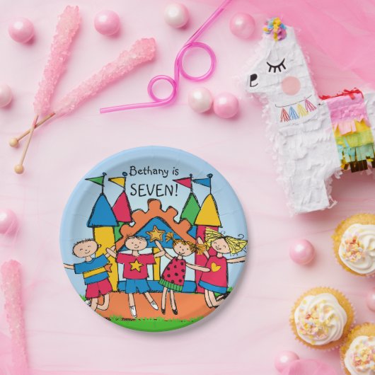 カスタマイズ跳ね上がりの家の子供の誕生日の紙皿 ペーパープレート (パーティー)