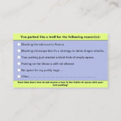 カスタマイズ車の様に停おもしろい停 コーリングカード (裏面)