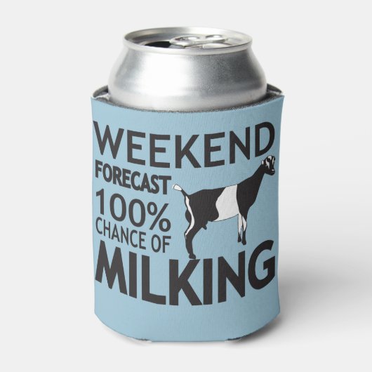 カスタマイズ週末の予測ミルキングラマンチャヤギ 缶クーラー (缶正面)