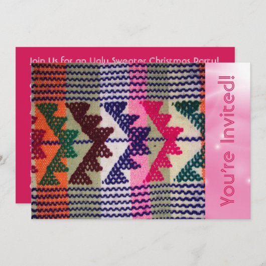 カスタマイズ醜いクリスマスのセーターのパーティー 招待状 (正面/裏面)
