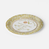 カスタマイズ金ゴールドダマスクウェディング紙プレート ペーパープレート (アングル)