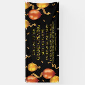 カスタマイズ金ゴールドバルーンRIBBONSグランドオープニングショップ 横断幕 (縦)