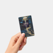 カスタマイズ金ゴールドブルー大理石名タグバッジ バッジ (手持ち)