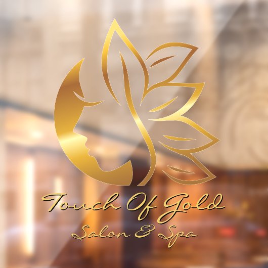 カスタマイズ金ゴールドヘアサロンとスパビジネスフロント ウィンドウサイン (シート2)