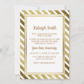 カスタマイズ金ゴールドホワイトカレッジ幹パーティー招待状 招待状 (正面)