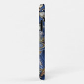 カスタマイズ金ゴールドホワイトブルー大理石の電話ケースのデジタル Case-Mate iPhoneケース (裏面/右)