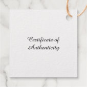 カスタマイズ金ゴールド真正性証明書 フェイバータグ (裏面)