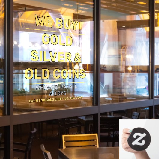 カスタマイズ金ゴールド銀大切金店 ウィンドウサイン (レストラン窓)